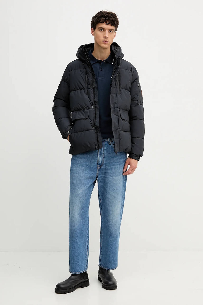 Хлопковое поло Barbour цвет синий с аппликацией MML1499 Хлопковое поло Barbour цвет синий с аппликацией MML1499
