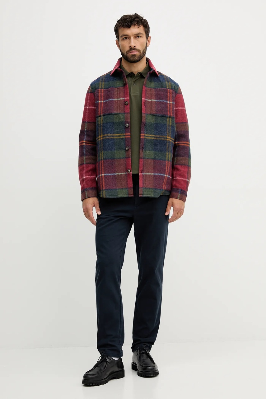 Хлопковое поло Barbour цвет зелёный с аппликацией MML1499