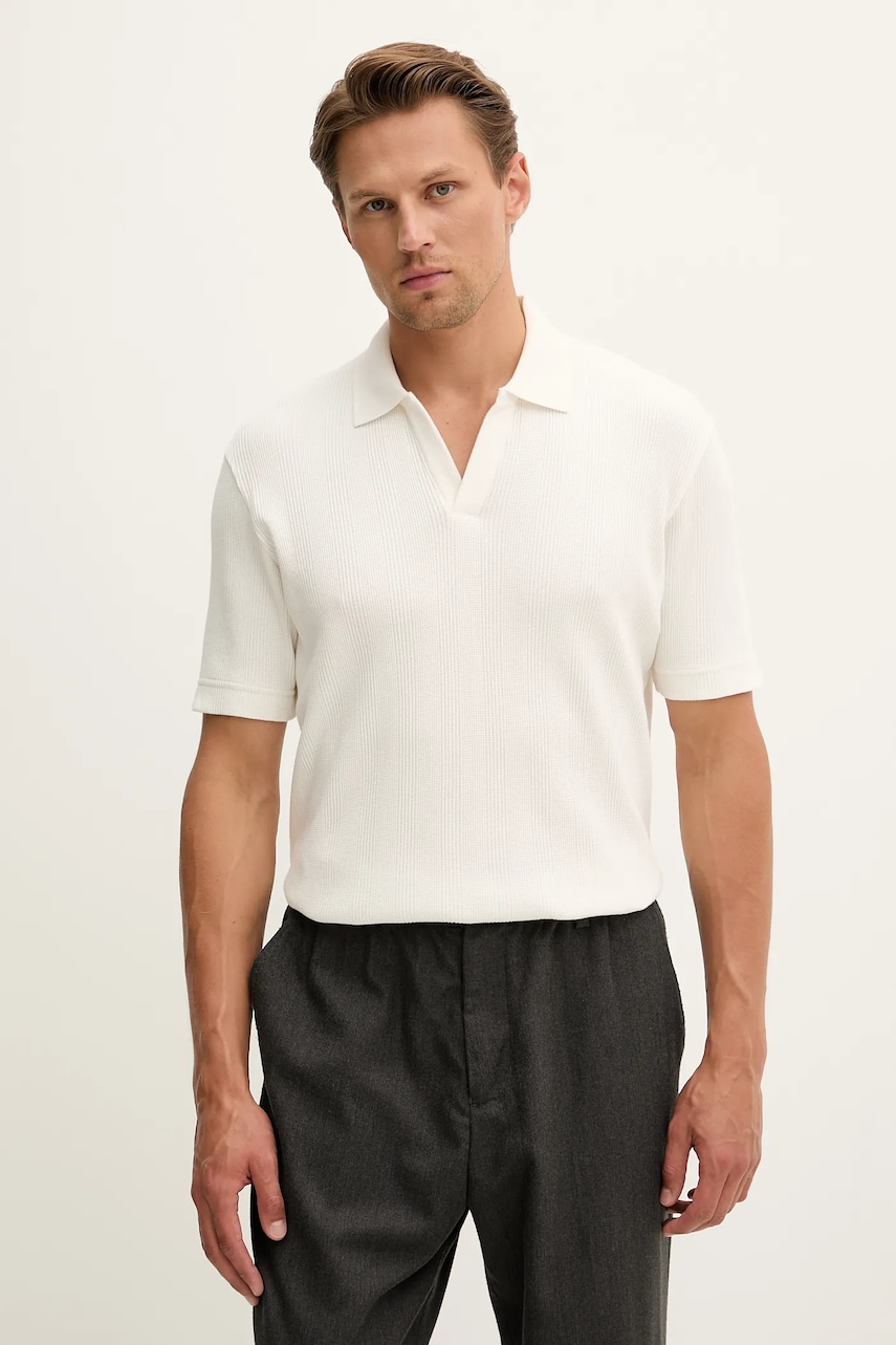 Levně Polo tričko Marc O'Polo pánské, béžová barva, 528304053226