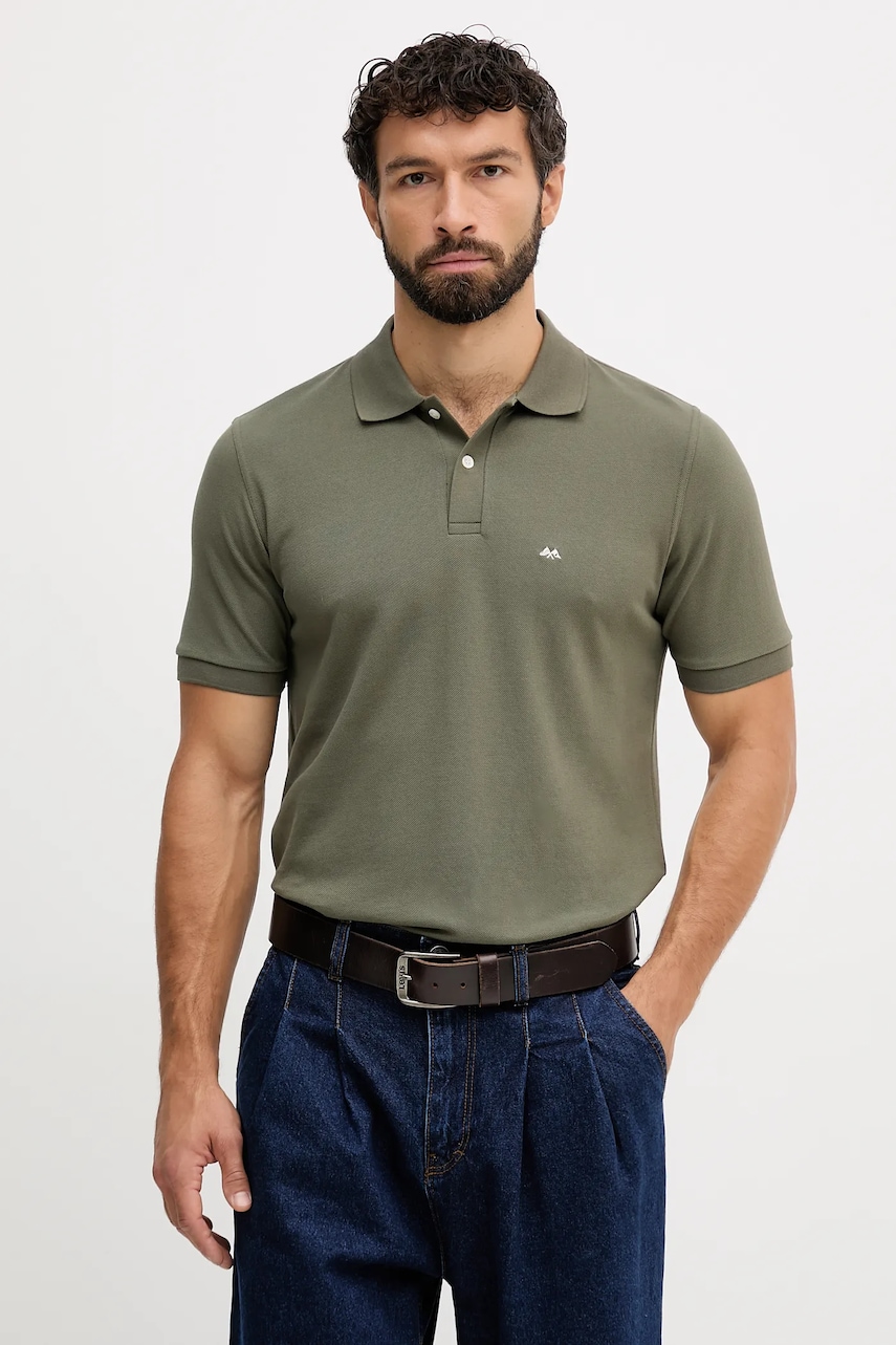 Lindbergh polo de bumbac culoarea verde, uni, 30.422045