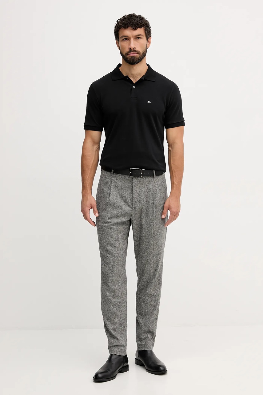 Хлопковое поло Lindbergh цвет чёрный однотонное 30.422045