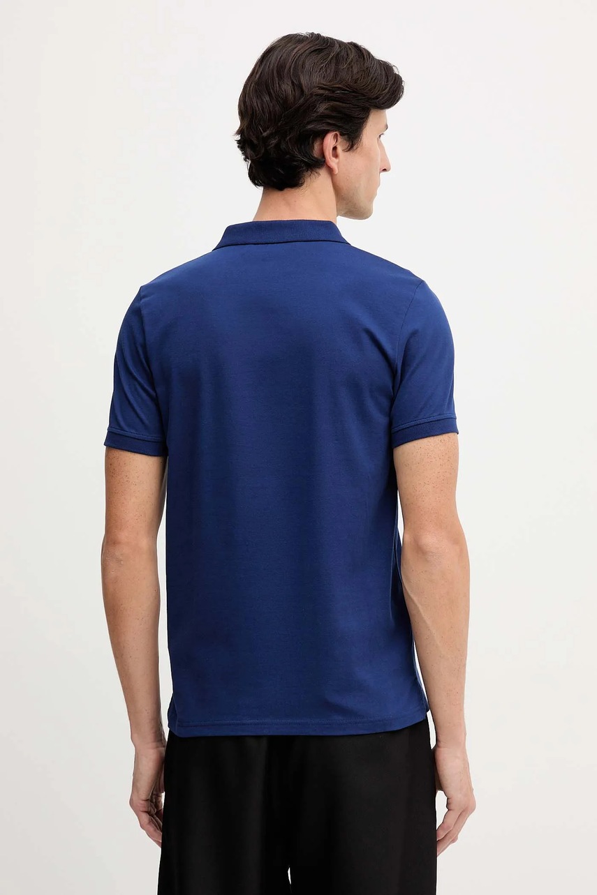 Хлопковое поло Trussardi цвет синий однотонное G5008000025N