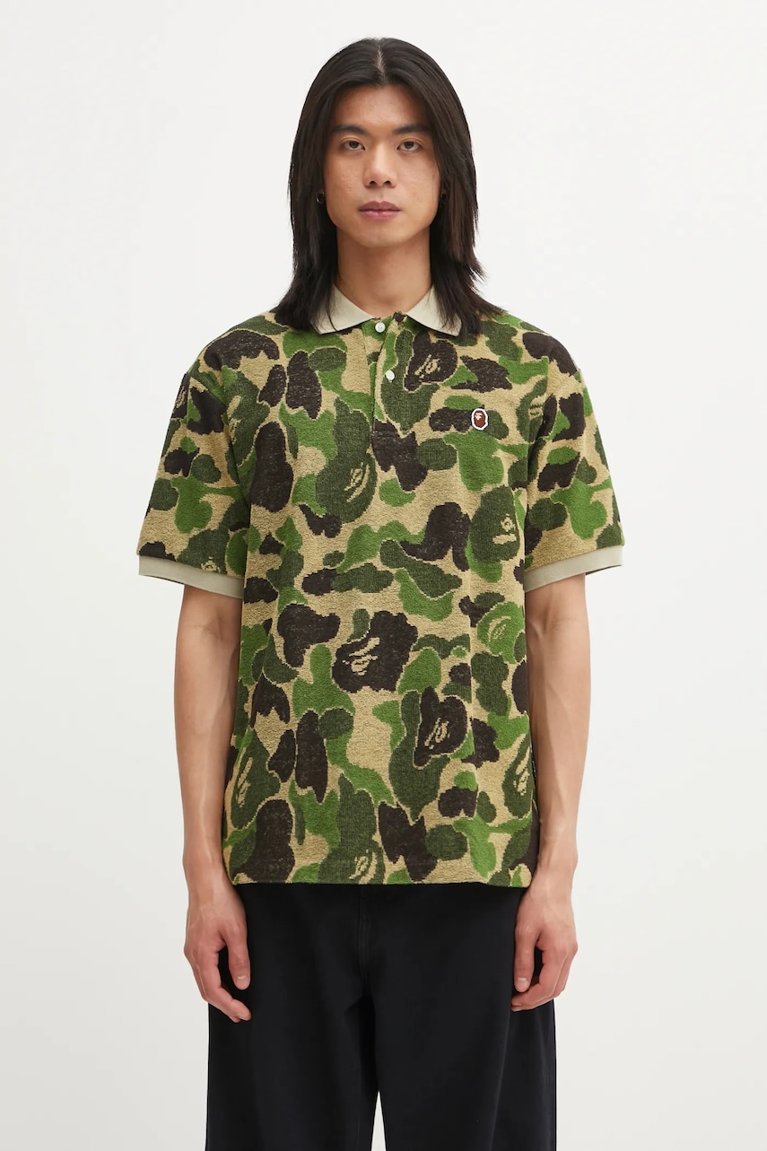 A Bathing Ape polo Camo Pile Jacquard