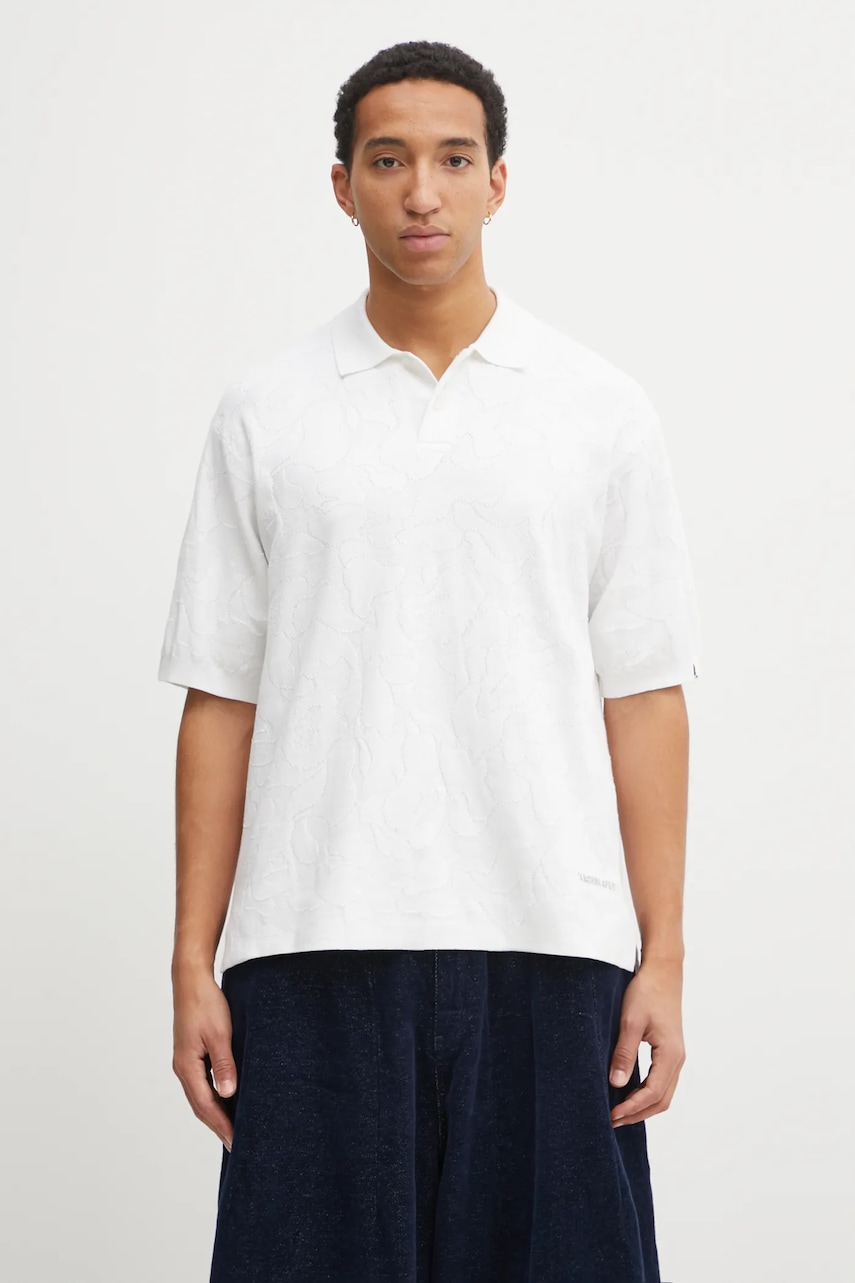 A Bathing Ape polo bawełniane Solid Camo Jacquard