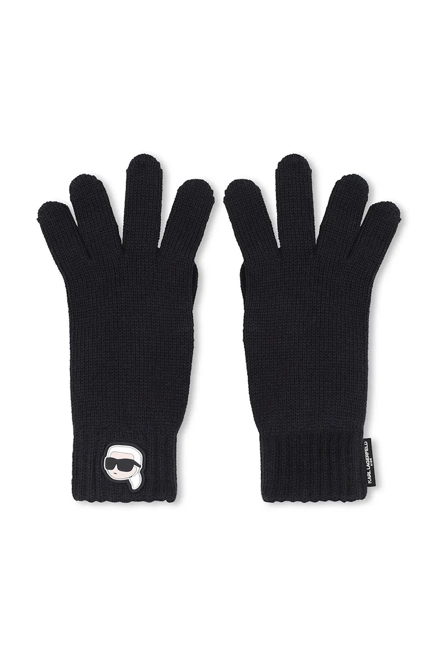 Karl Lagerfeld manusi de bumbac pentru copii culoarea negru, Z31030