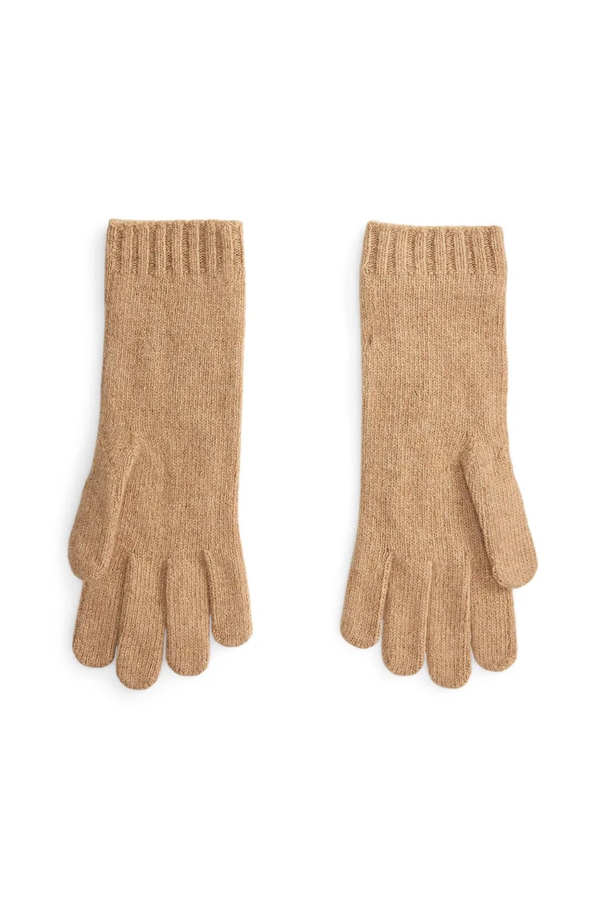 Шерстяные перчатки Polo Ralph Lauren цвет бежевый 455981440