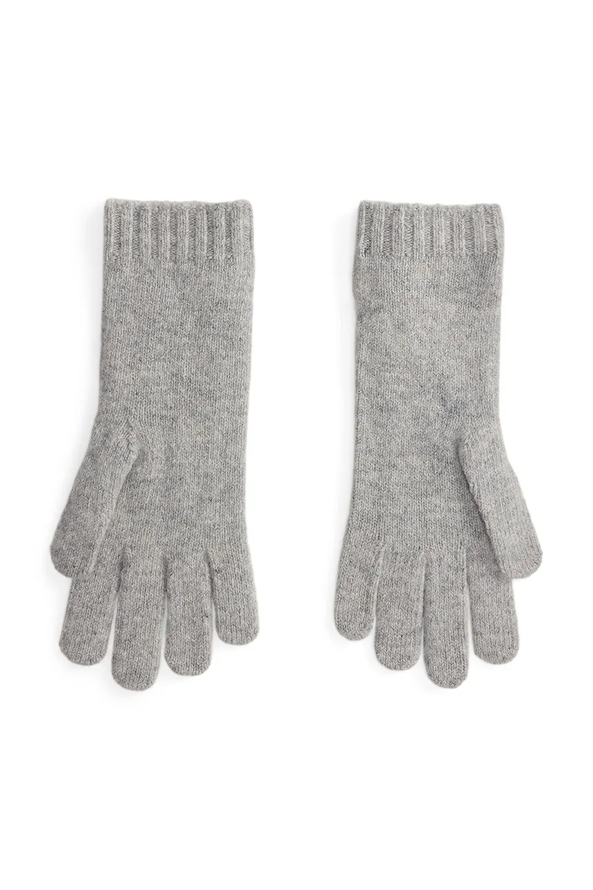 Шерстяные перчатки Polo Ralph Lauren цвет серый 455981440