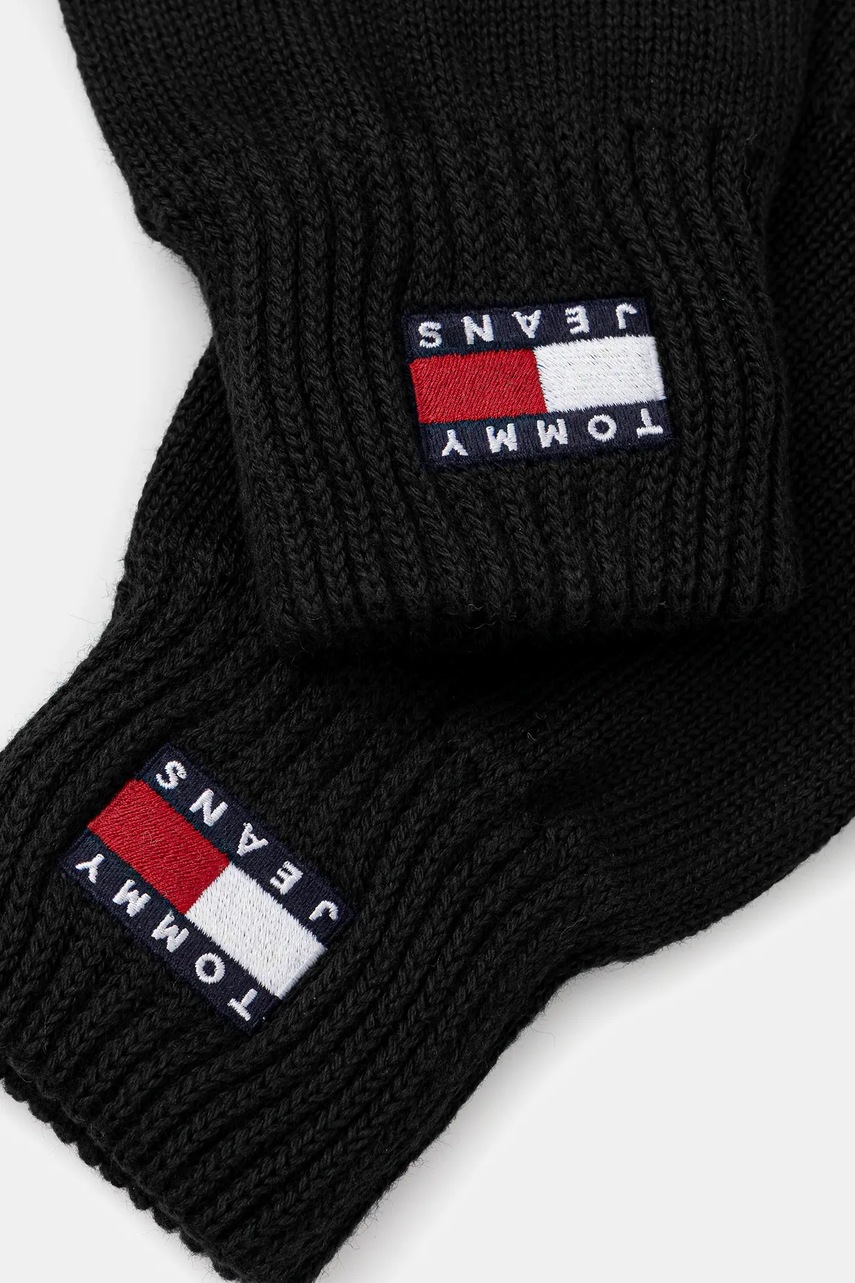 Хлопковые перчатки Tommy Jeans цвет чёрный AW0AW17914 Хлопковые перчатки Tommy Jeans цвет чёрный AW0AW17914