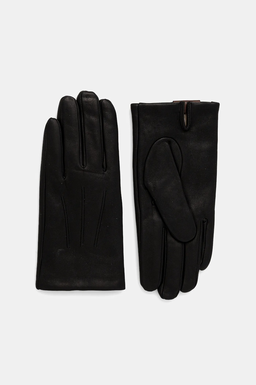 MM mănuși de piele LEMMA culoarea negru, 2526566018600