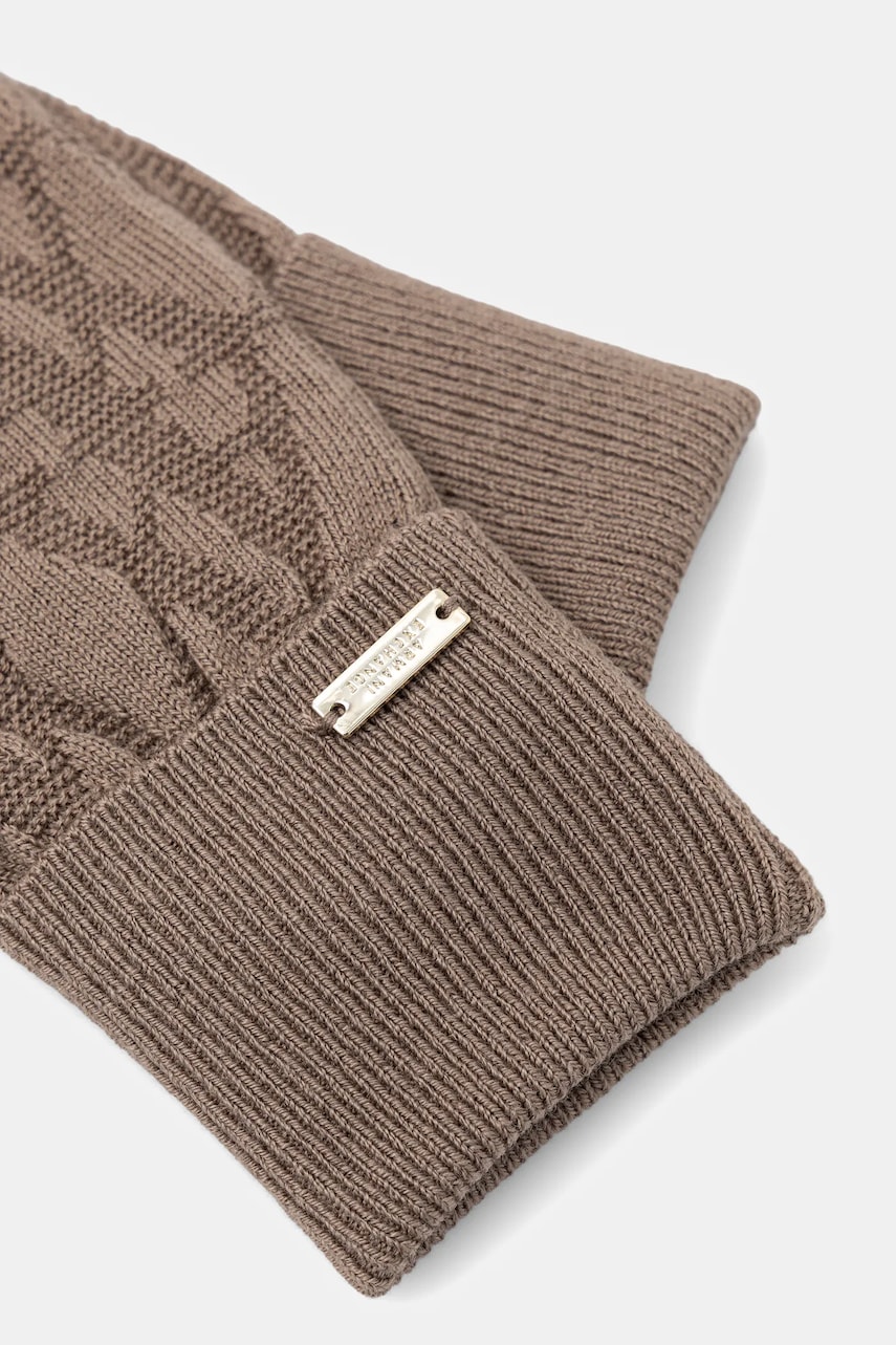 Шерстяные перчатки Armani Exchange цвет коричневый XW002141 AF11956 Шерстяные перчатки Armani Exchange цвет коричневый XW002141 AF11956
