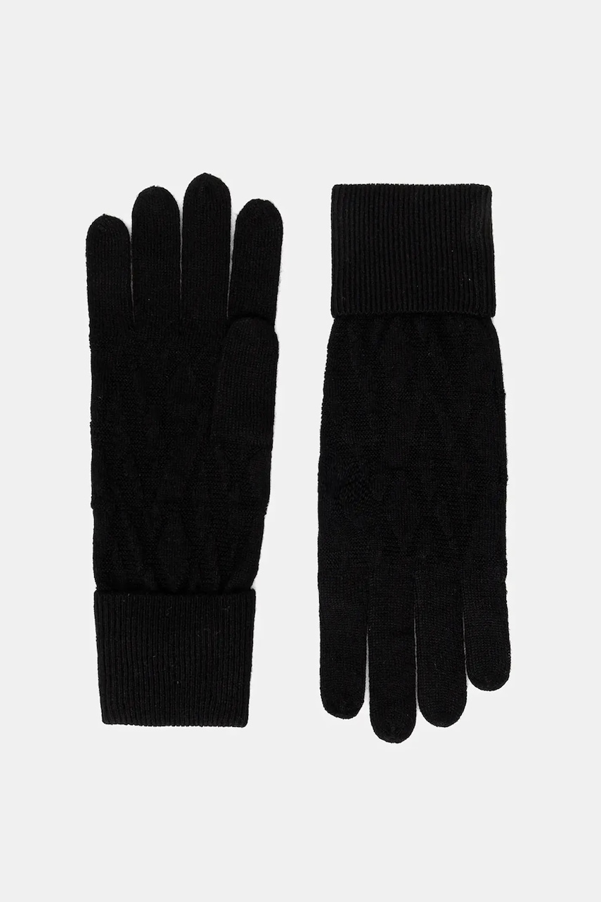 Levně Vlněné rukavice Armani Exchange dámské, černá barva, XW002141 AF11956