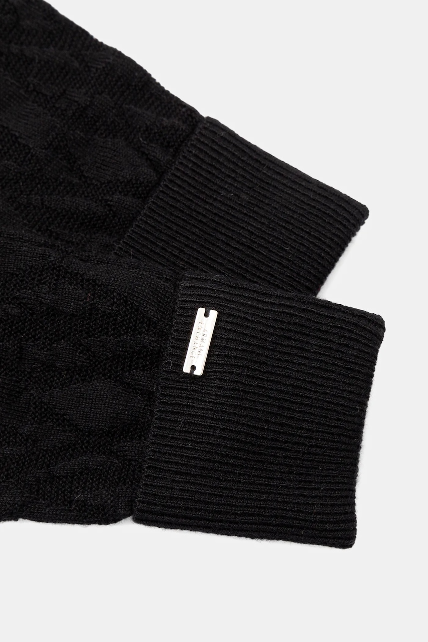 Шерстяные перчатки Armani Exchange цвет чёрный XW002141 AF11956 Шерстяные перчатки Armani Exchange цвет чёрный XW002141 AF11956