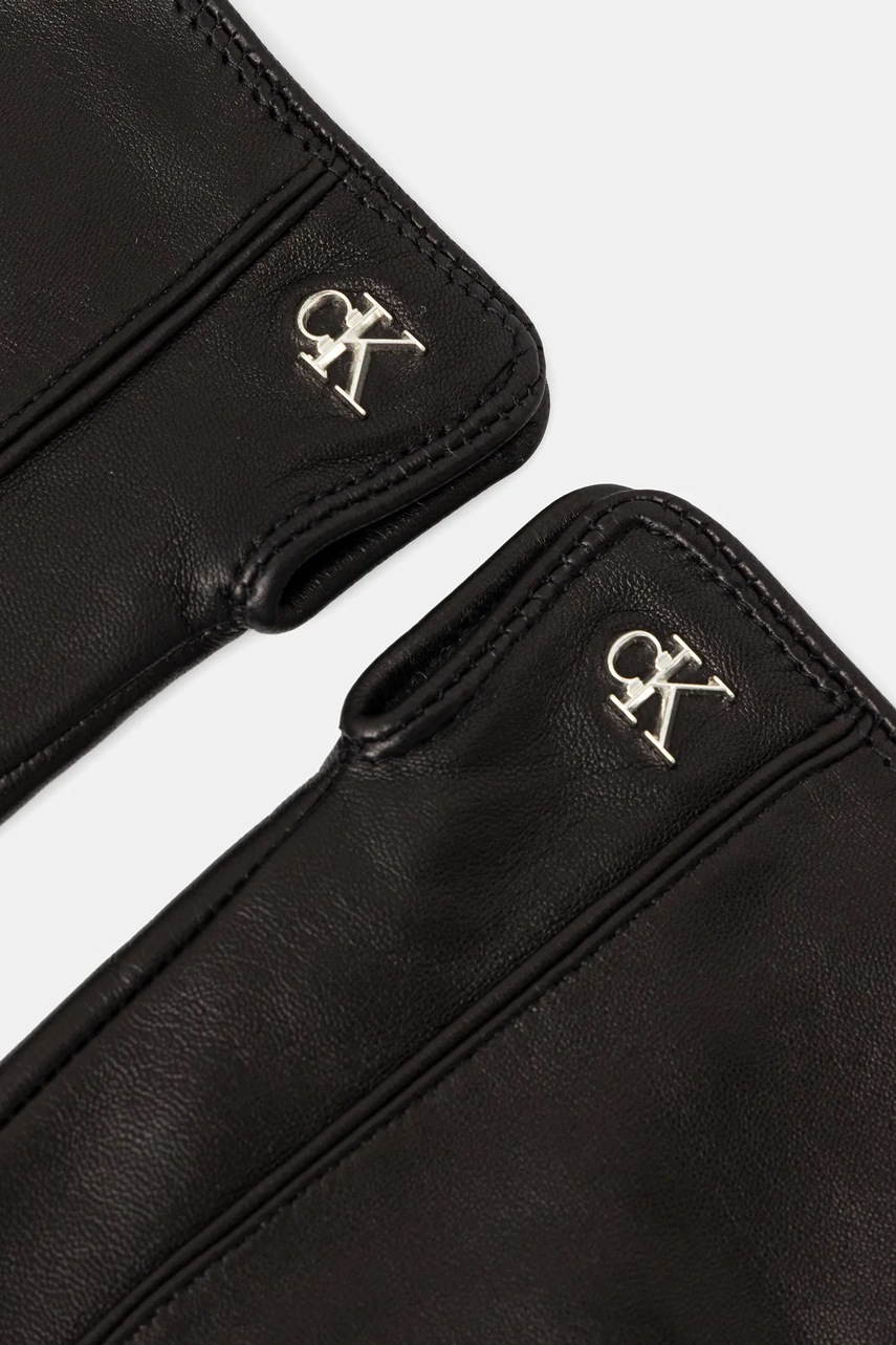 Кожаные перчатки Calvin Klein цвет чёрный LV04F9011G