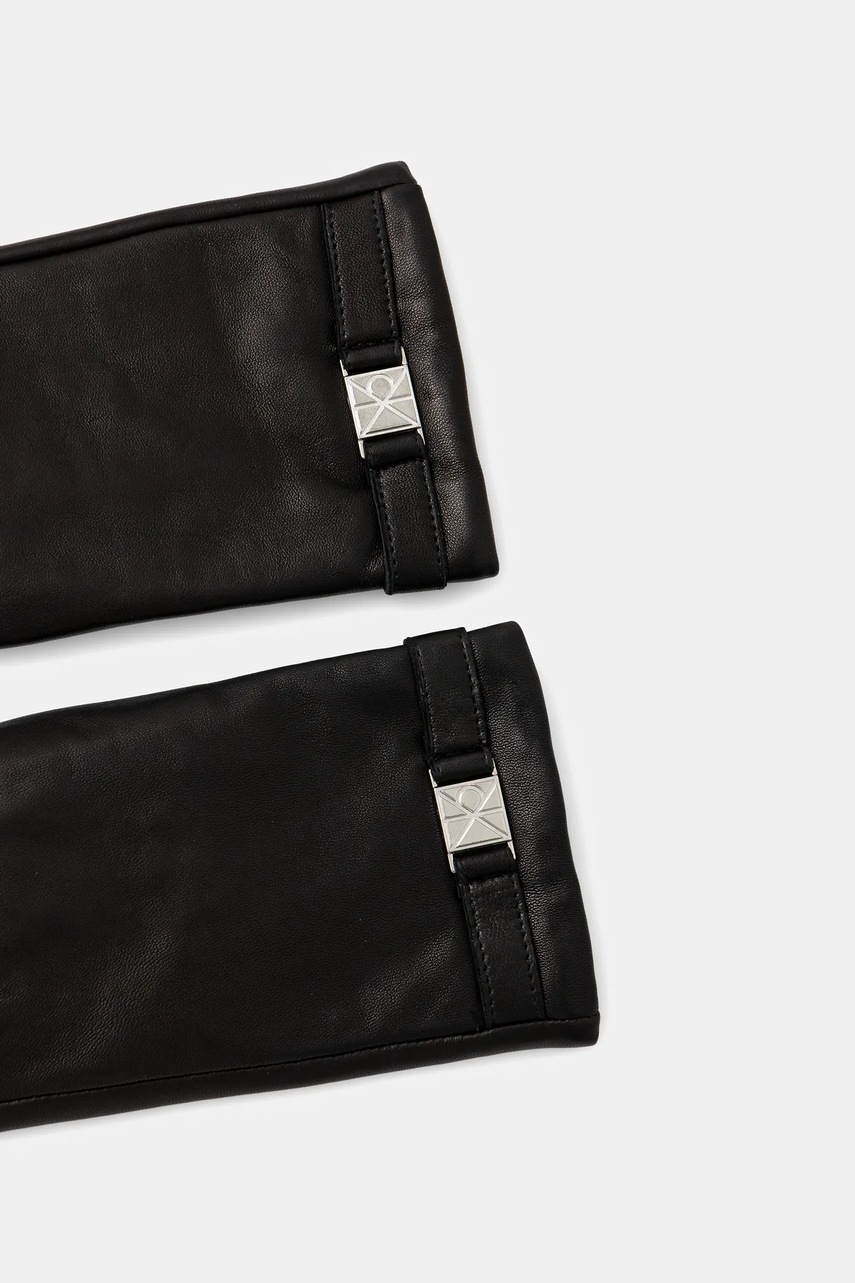 Кожаные перчатки Calvin Klein цвет чёрный LV04F9012G