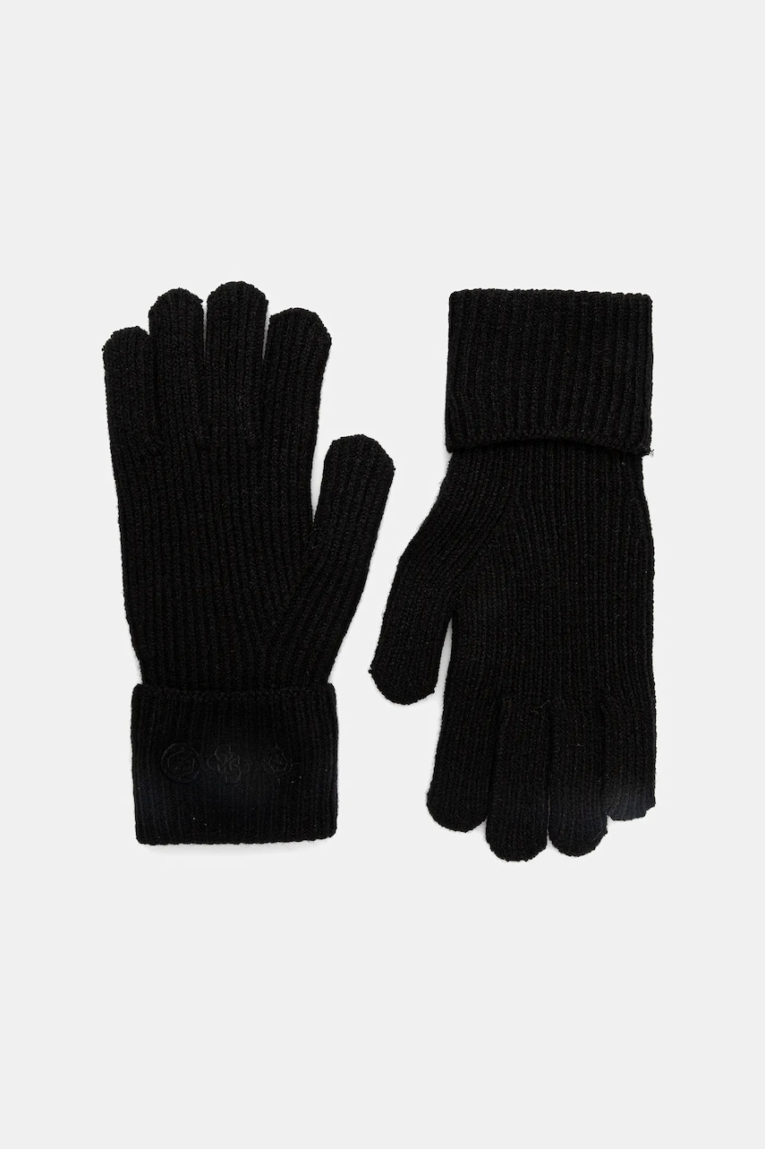 Levně Rukavice s přídavkem vlny Guess CRESIDIA černá barva, AW5405 POL02