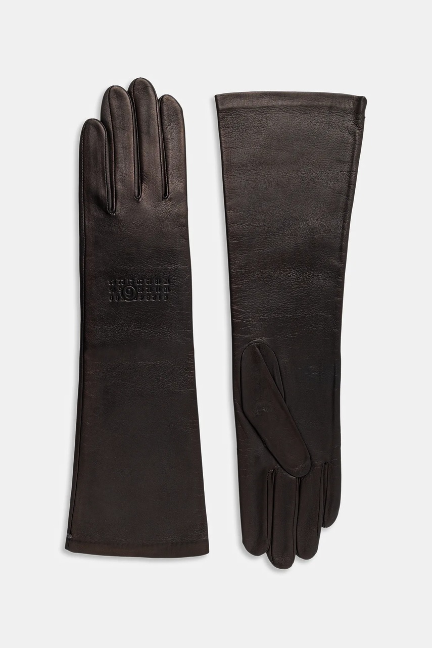 MM6 Maison Margiela mănuși de piele x Agnelle culoarea gri, S62TS0080.M07014.855