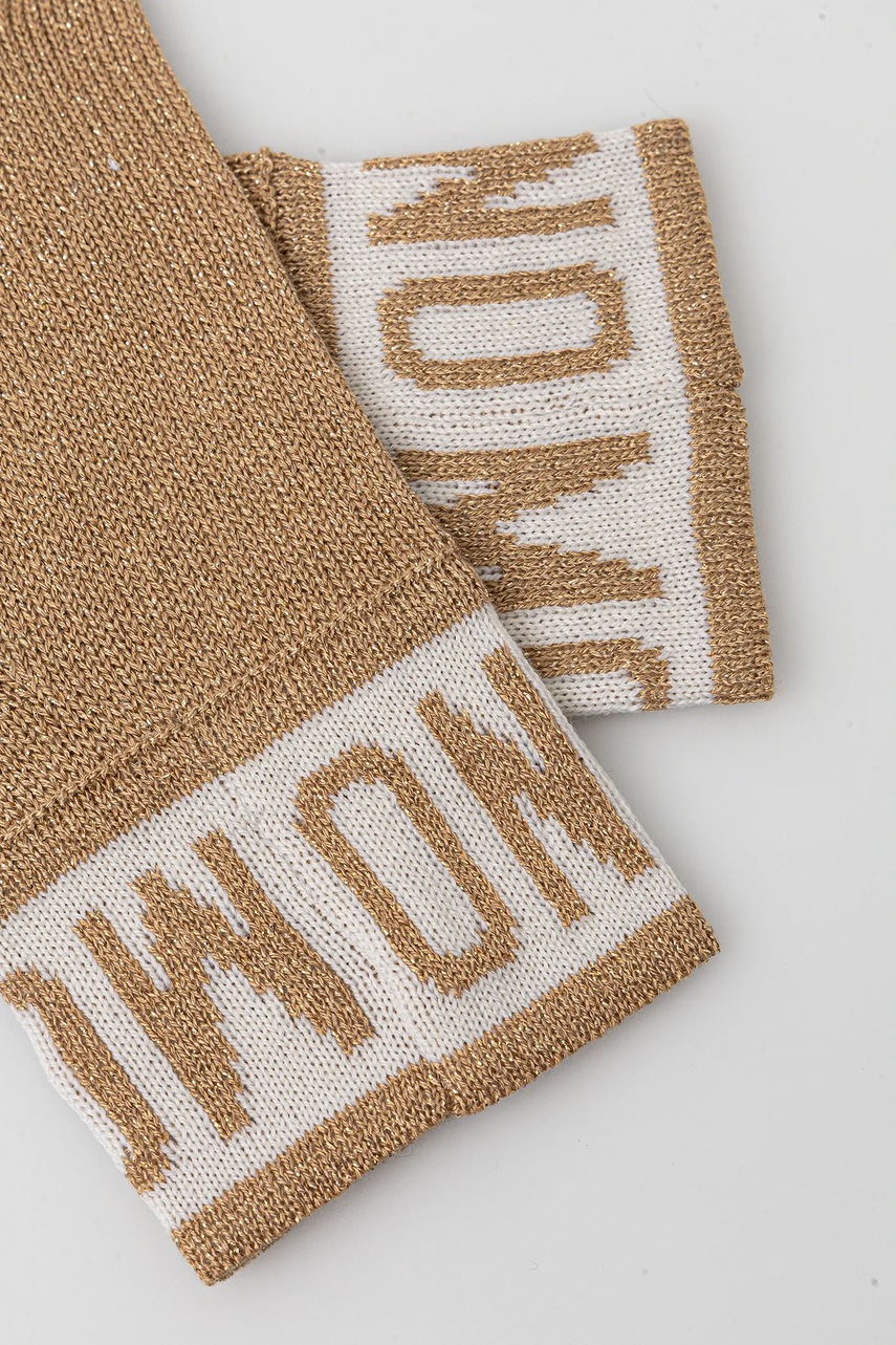 Перчатки с примесью шерсти Moschino цвет золотой M3166 65422