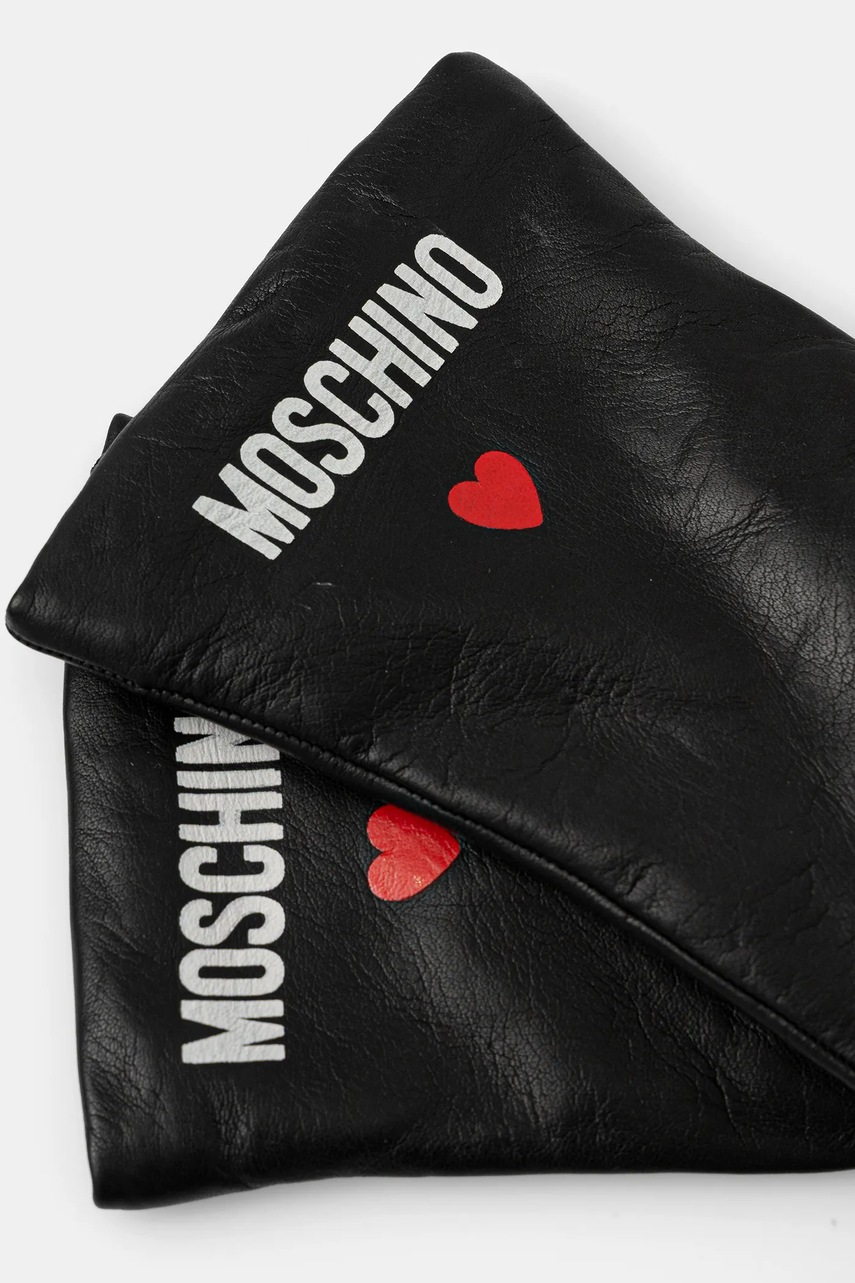 Кожаные перчатки Moschino цвет чёрный M3355 65458 Кожаные перчатки Moschino цвет чёрный M3355 65458