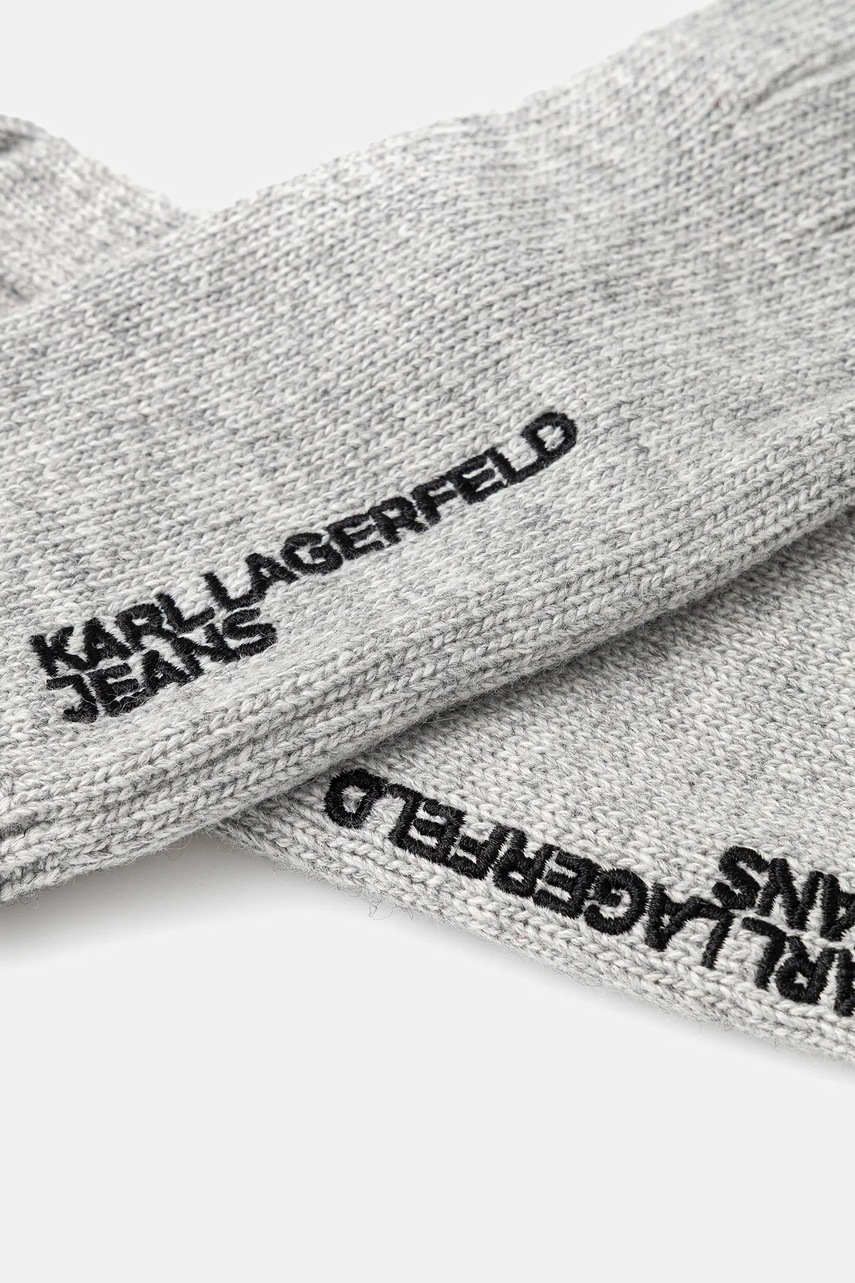 Перчатки с примесью шерсти Karl Lagerfeld Jeans цвет серый A4W33090