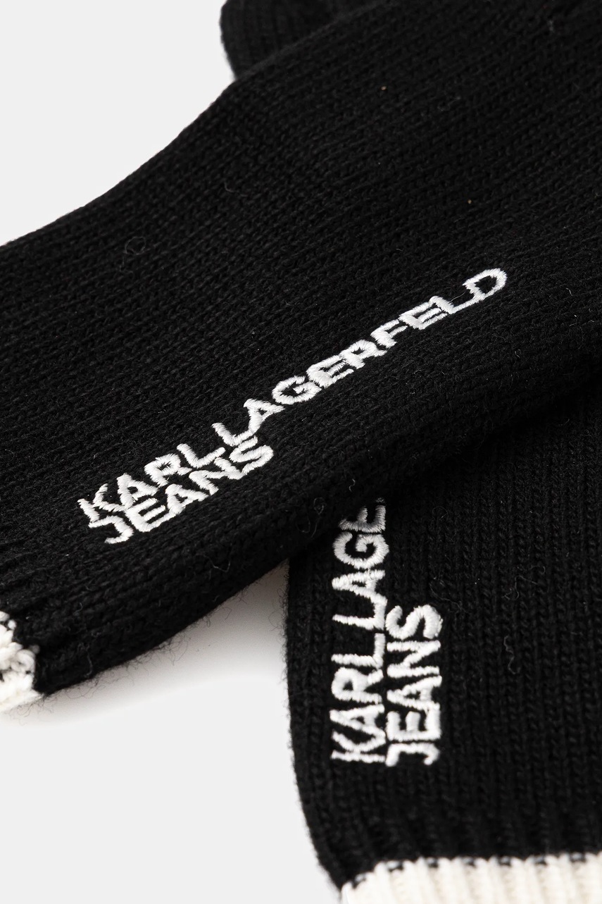 Перчатки с примесью шерсти Karl Lagerfeld Jeans цвет чёрный A4W33090