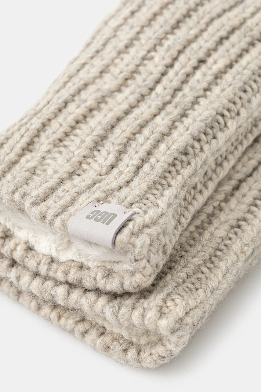 Перчатки с примесью шерсти UGG CHUNKY цвет серый 101022 Перчатки с примесью шерсти UGG CHUNKY цвет серый 101022