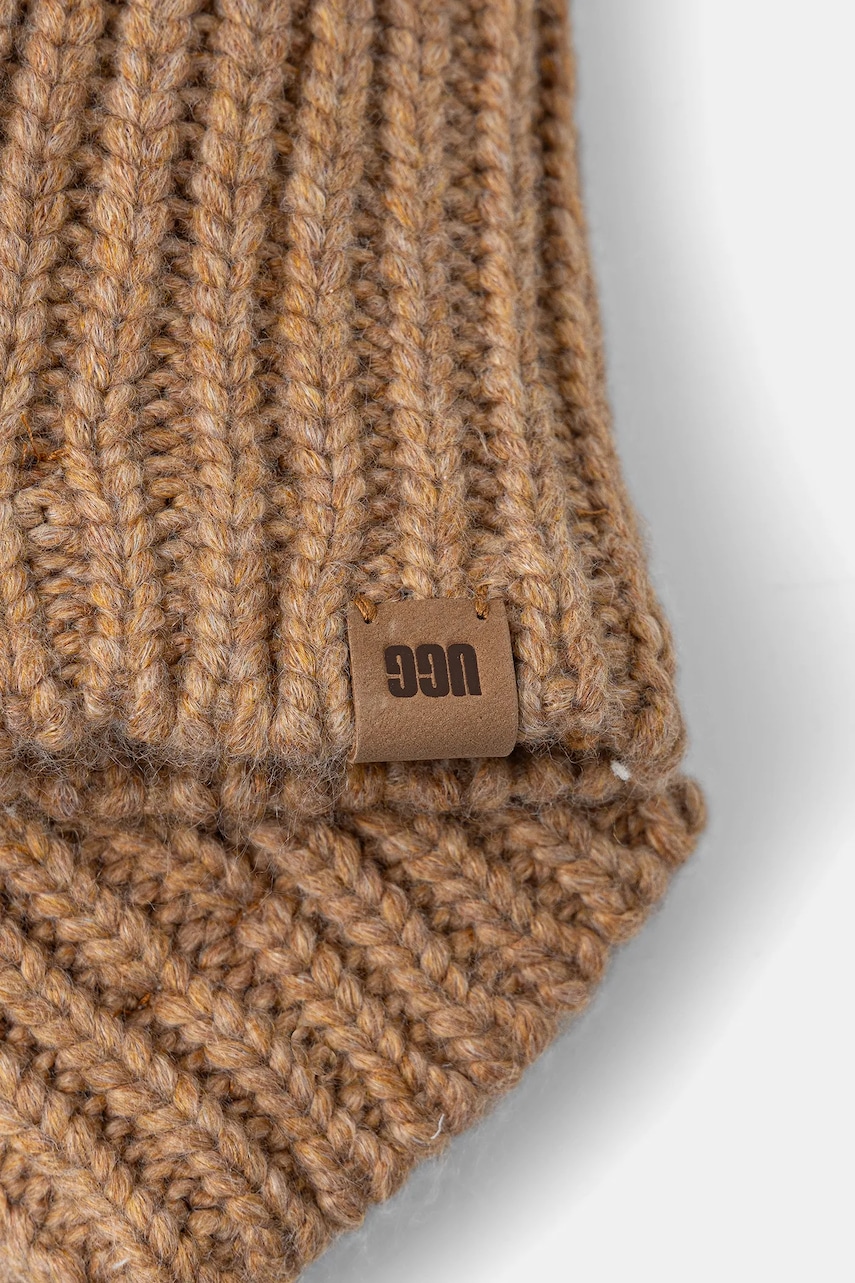 Перчатки с примесью шерсти UGG CHUNKY цвет коричневый 101022 Перчатки с примесью шерсти UGG CHUNKY цвет коричневый 101022