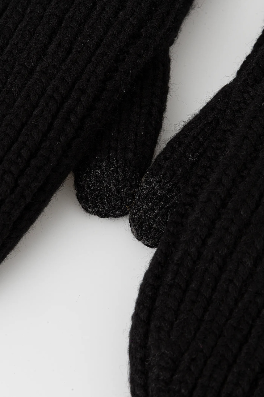 Перчатки с примесью шерсти UGG CHUNKY цвет чёрный 101022 Перчатки с примесью шерсти UGG CHUNKY цвет чёрный 101022