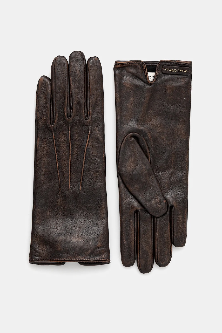 Marc O'Polo mănuși de piele culoarea maro, 509809204007