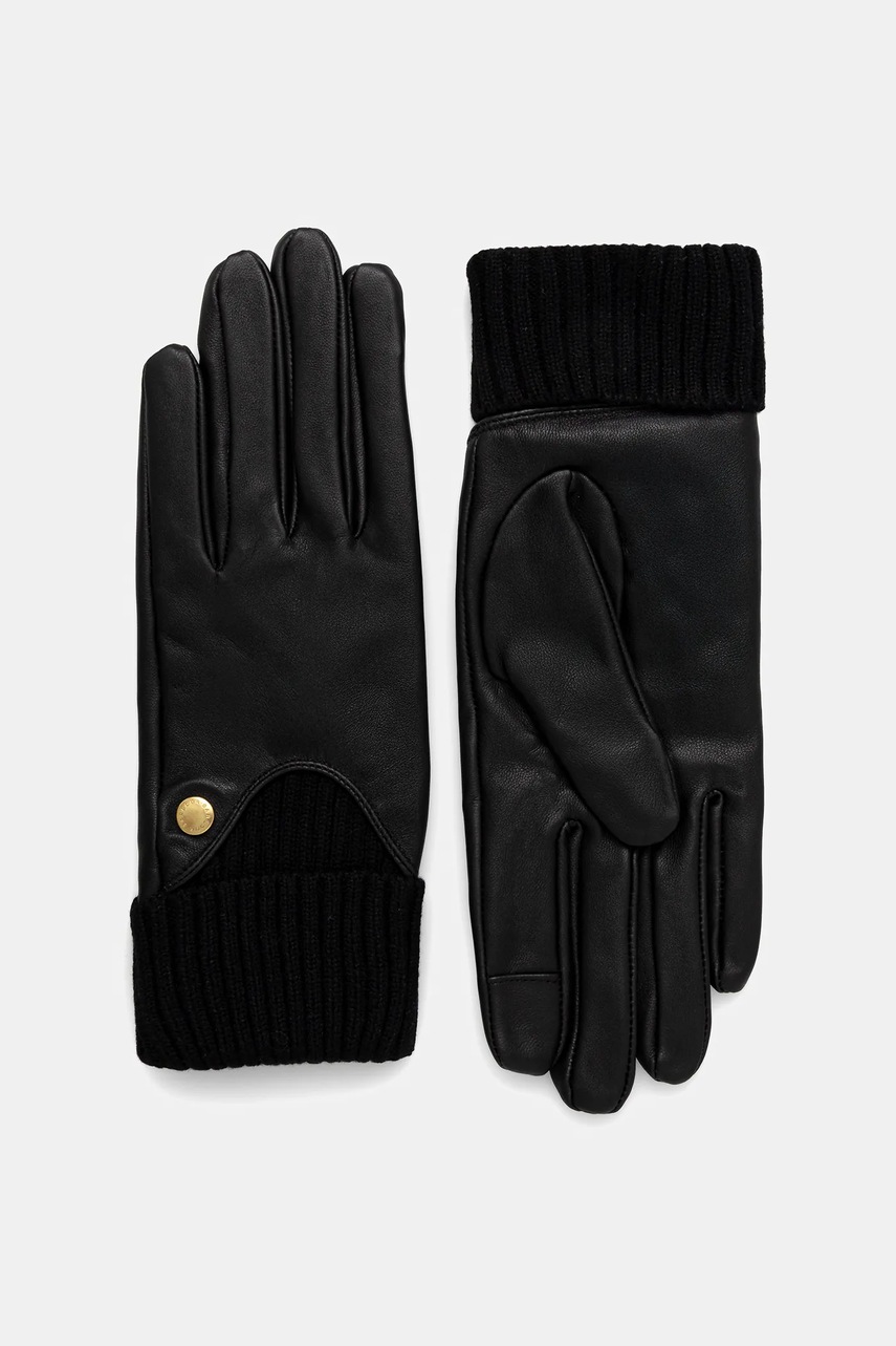 Barbour mănuși de piele culoarea negru, LGL0140