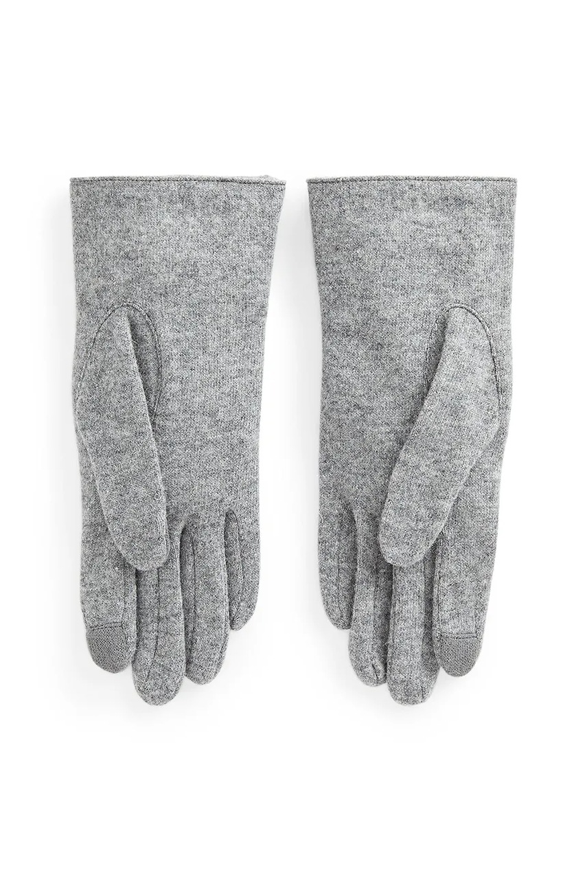 Шерстяные перчатки Lauren Ralph Lauren цвет серый 454833075