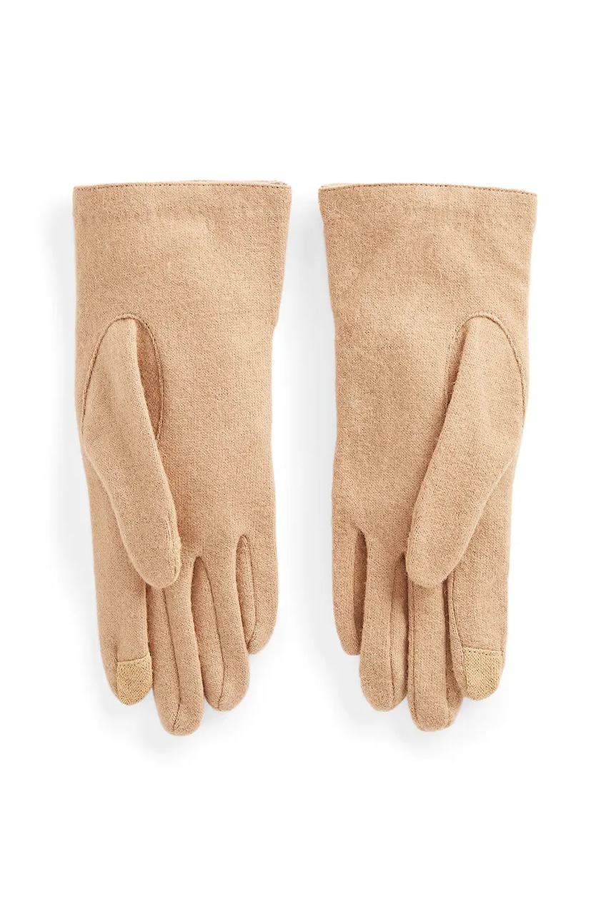 Шерстяные перчатки Lauren Ralph Lauren цвет бежевый 454833075 Шерстяные перчатки Lauren Ralph Lauren цвет бежевый 454833075