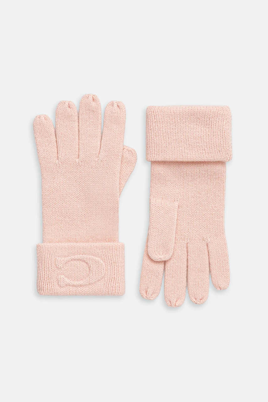 Coach mănuși cu lână culoarea portocaliu, 29CCM98