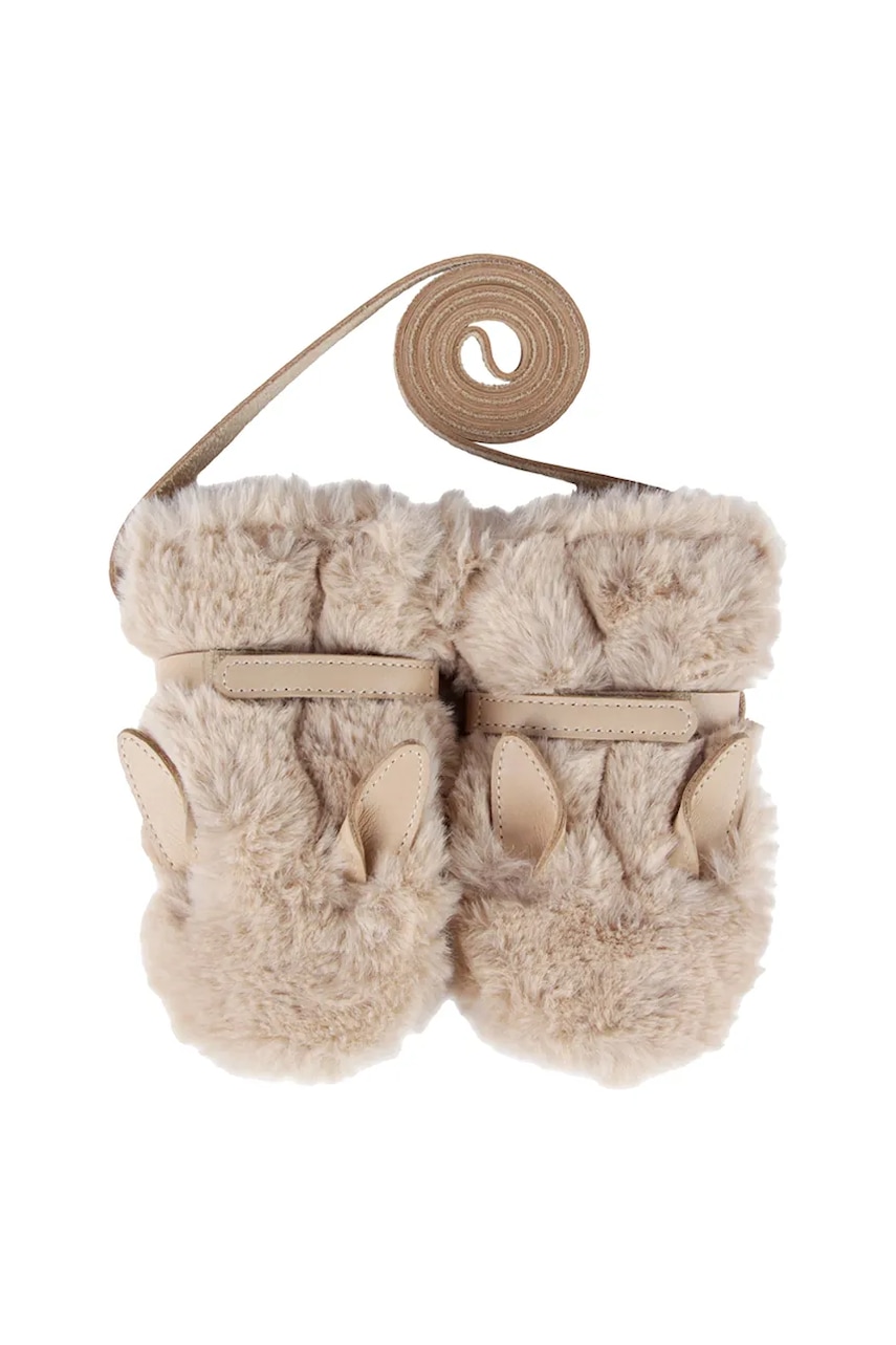 Levně Dětské rukavice Donsje Richy Mittens Fluffy Bunny béžová barva, 6023106