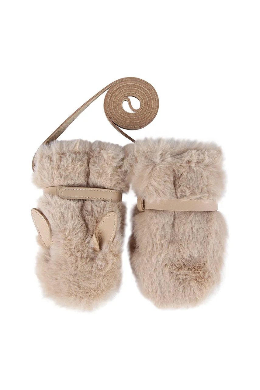 Рукавички для немовлят Donsje Richy Mittens Fluffy Bunny колір бежевий 6023106