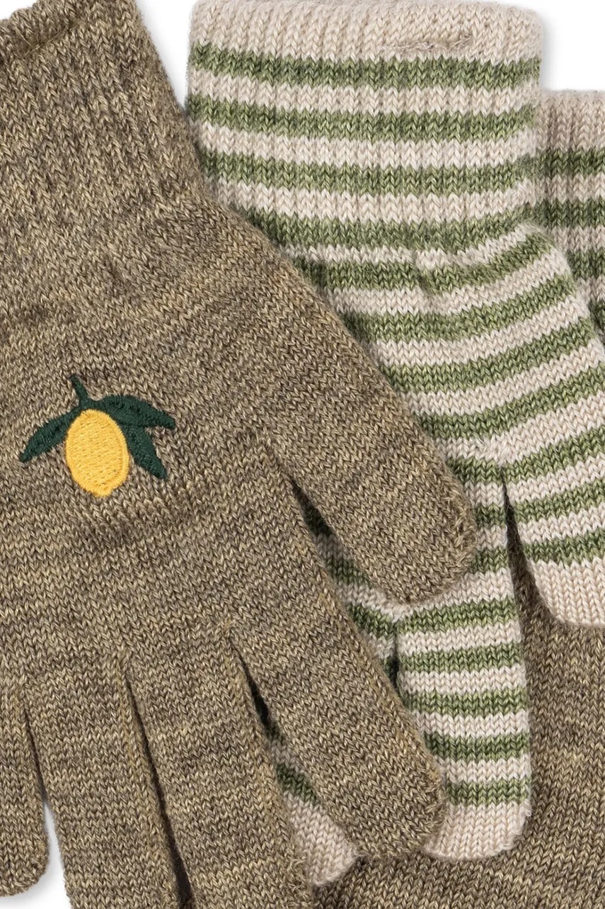 Перчатки Konges Sløjd 2 PACK FILLA GLOVES 2 шт цвет зелёный KS103430