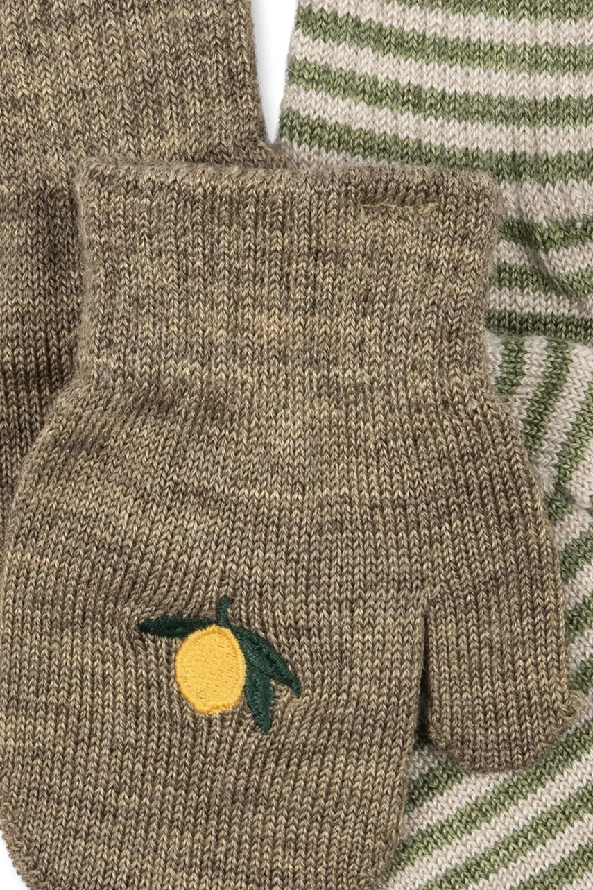 Перчатки Konges Sløjd 2 PACK FILLA MITTENS цвет зелёный KS103431