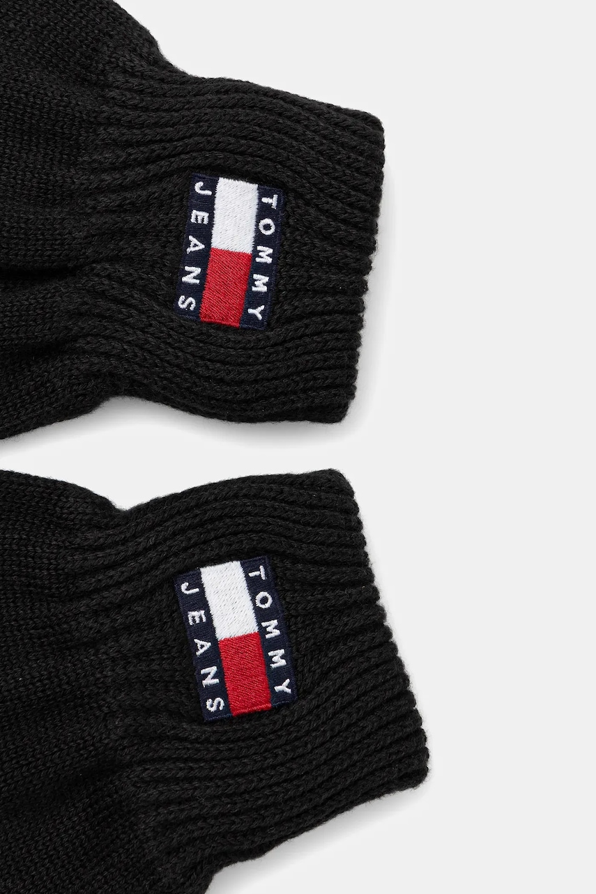 Хлопковые перчатки Tommy Jeans цвет чёрный AM0AM13680 Хлопковые перчатки Tommy Jeans цвет чёрный AM0AM13680