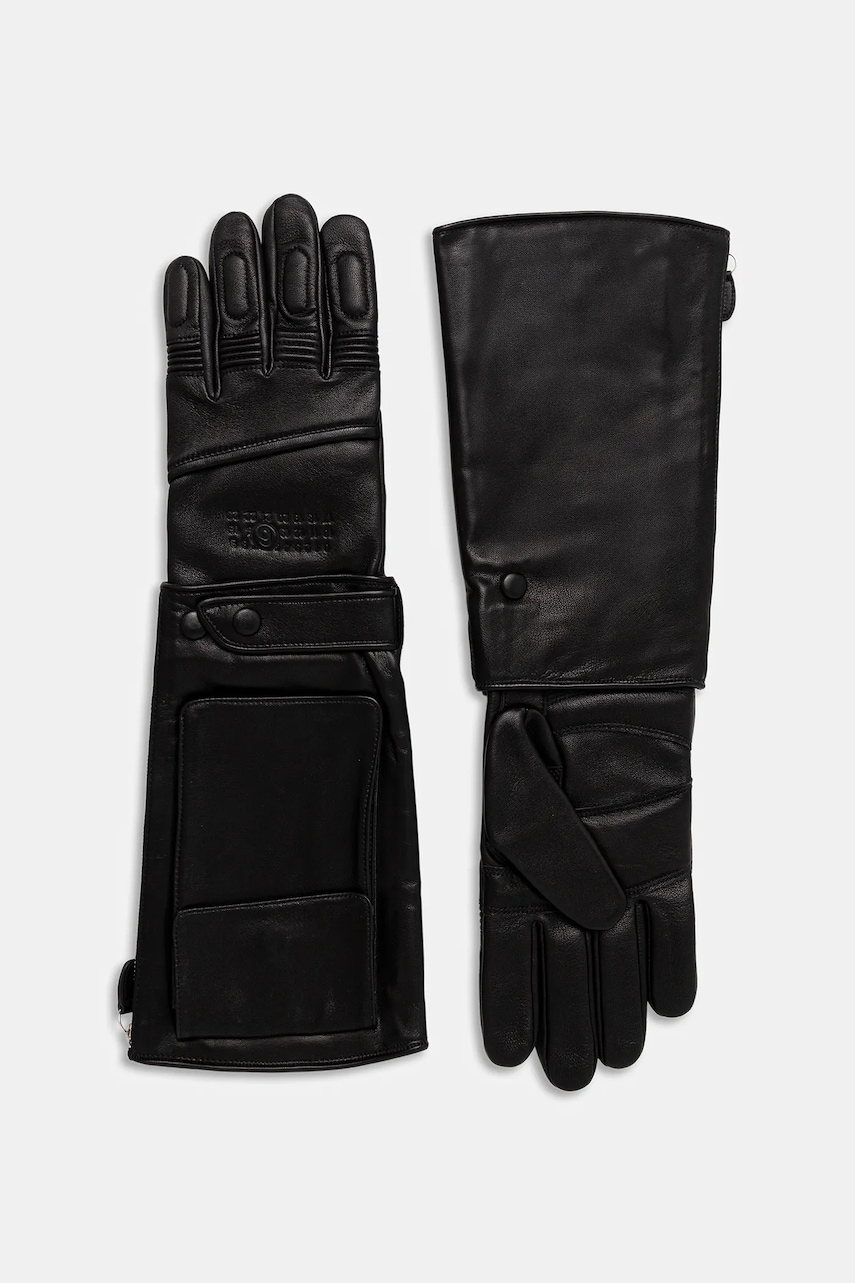 MM6 Maison Margiela mănuși de piele x Agnelle culoarea negru, SH2TS0004.M07014.900