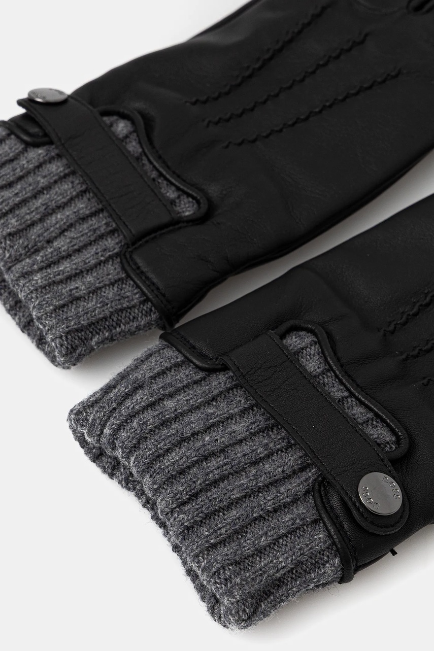 Кожаные перчатки BOSS цвет чёрный 50548796