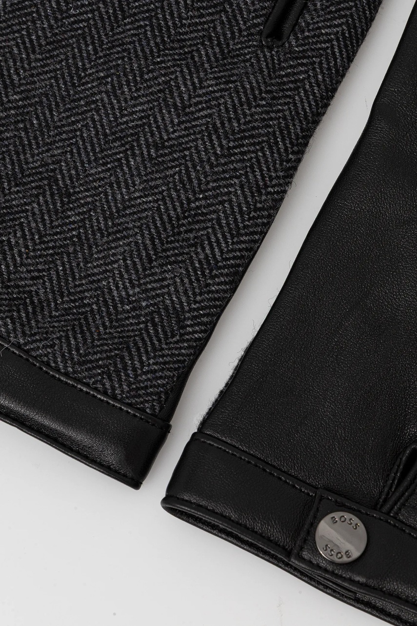 Перчатки с добавлением шерсти BOSS цвет чёрный 50548843