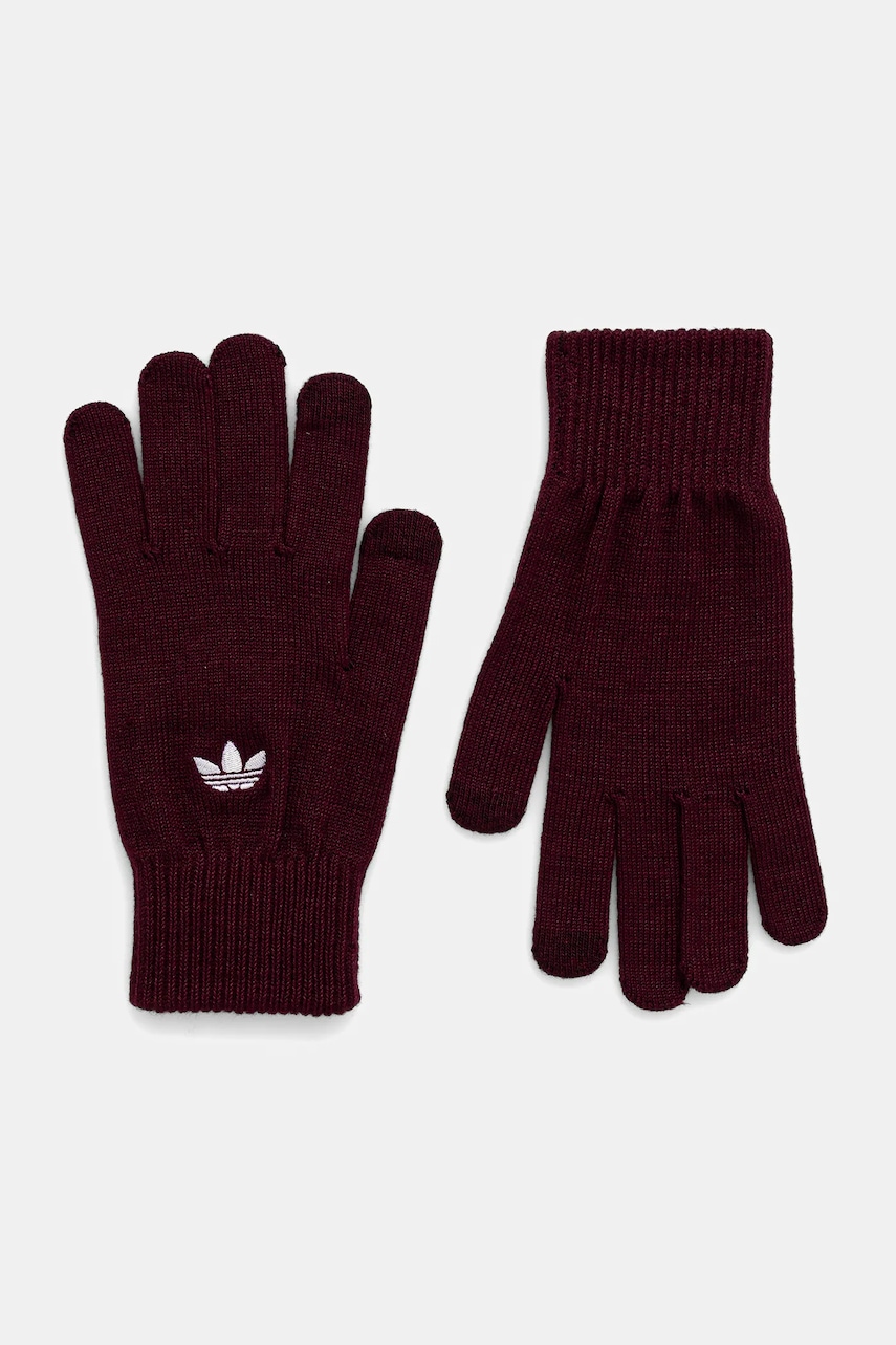 adidas Originals mănuși Adicolor culoarea bordo, JZ5014