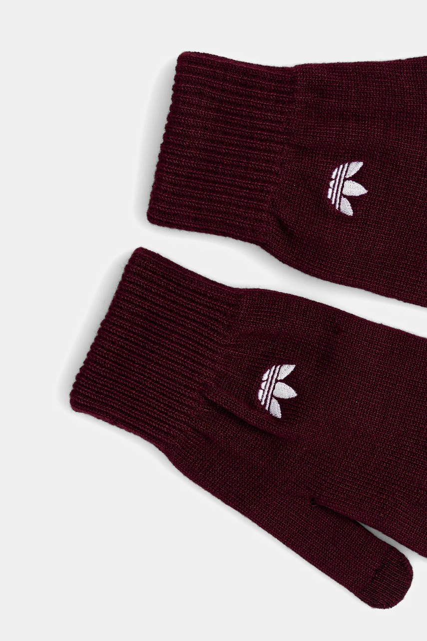 Перчатки adidas Originals Adicolor цвет бордовый JZ5014