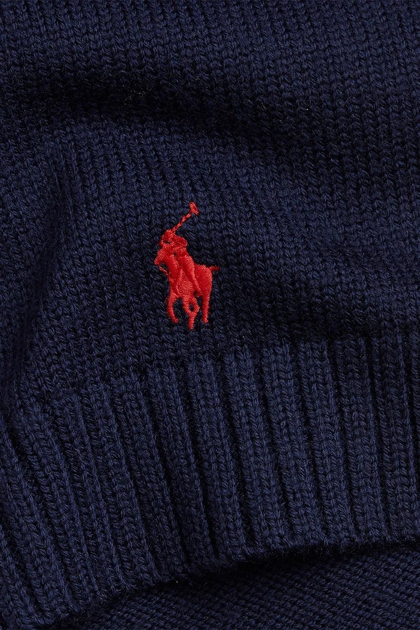 Вовняний шарф Polo Ralph Lauren колір синій однотонний 323953205001