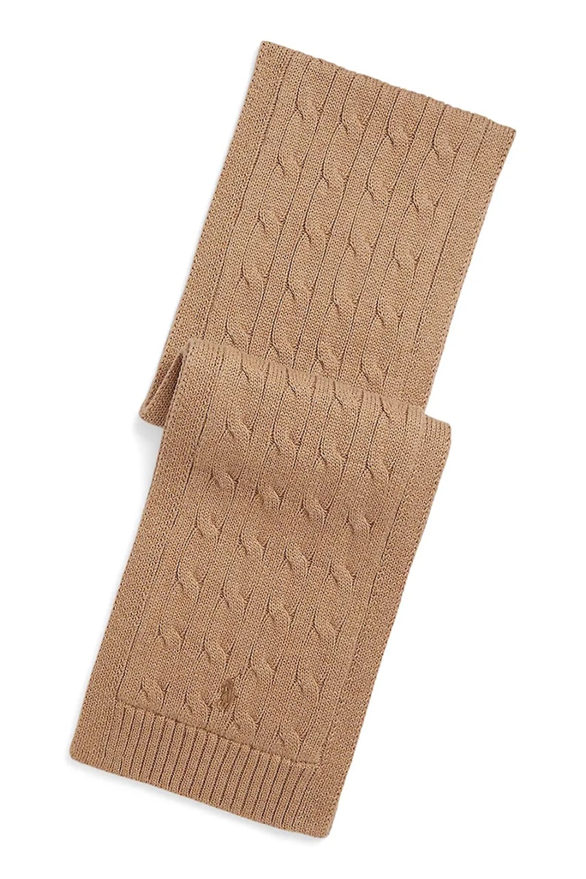 Levně Dětský bavlněný šátek Polo Ralph Lauren hnědá barva, 323953206004