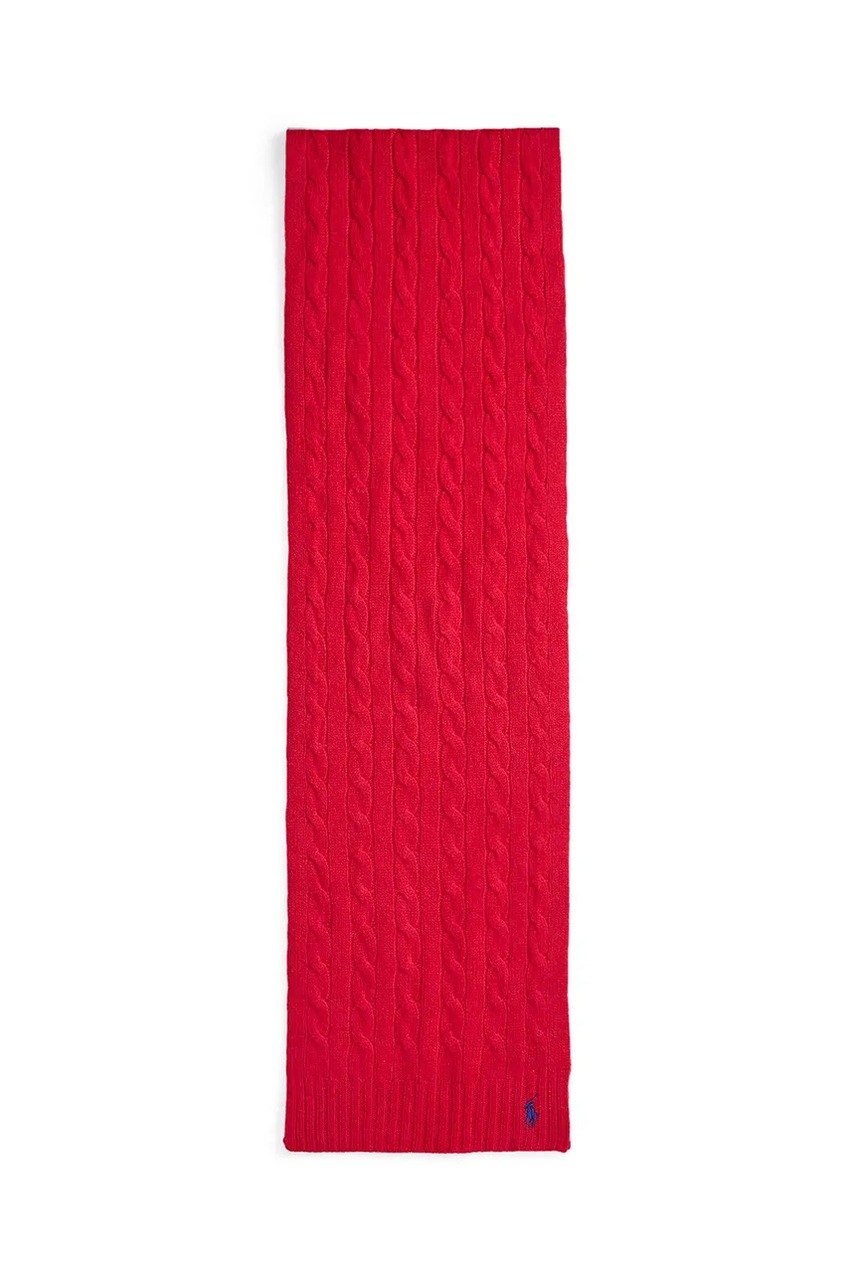 Шерстяной шарф Polo Ralph Lauren цвет красный однотонный 455956296
