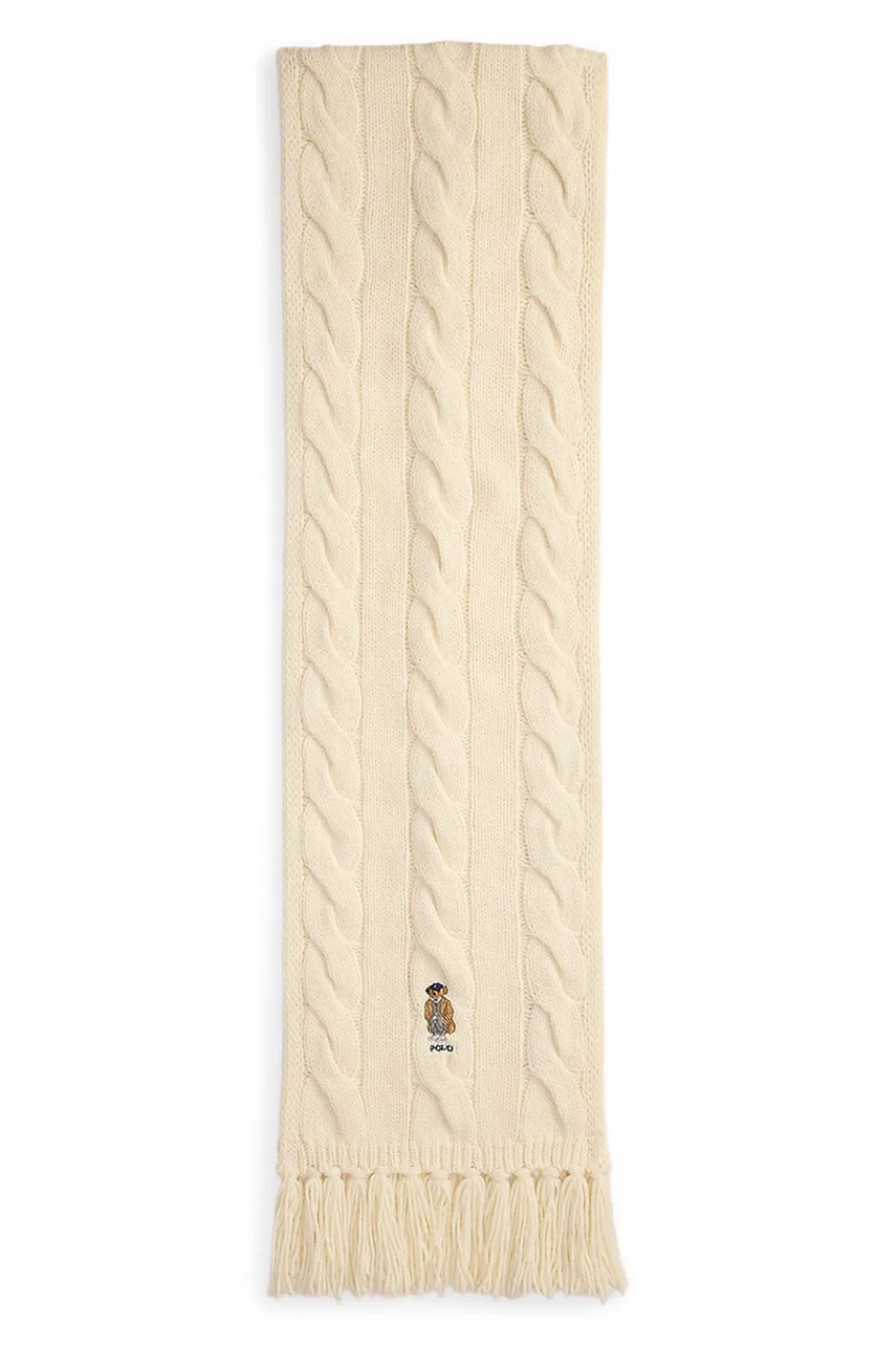 

Вълнен шал Polo Ralph Lauren в бежово с апликация 455981434, Бежов