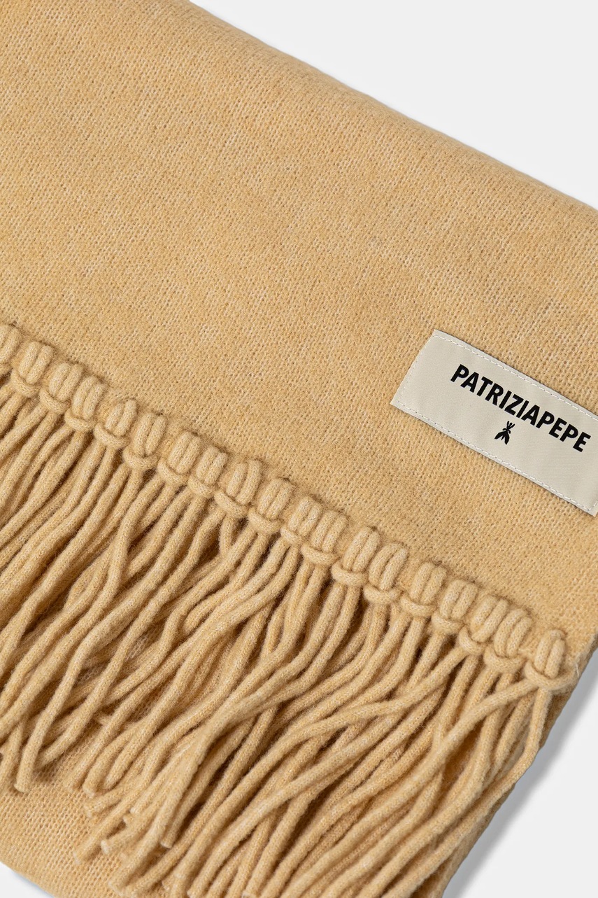 Шарф с примесью шерсти Patrizia Pepe цвет бежевый однотонная 8F0067 K287