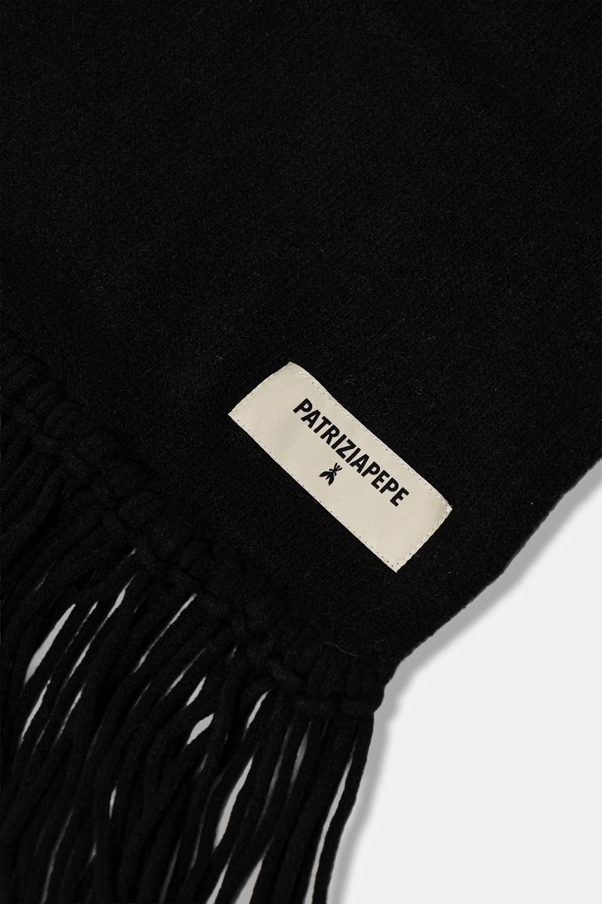 Шарф с примесью шерсти Patrizia Pepe цвет чёрный однотонная 8F0067 K287