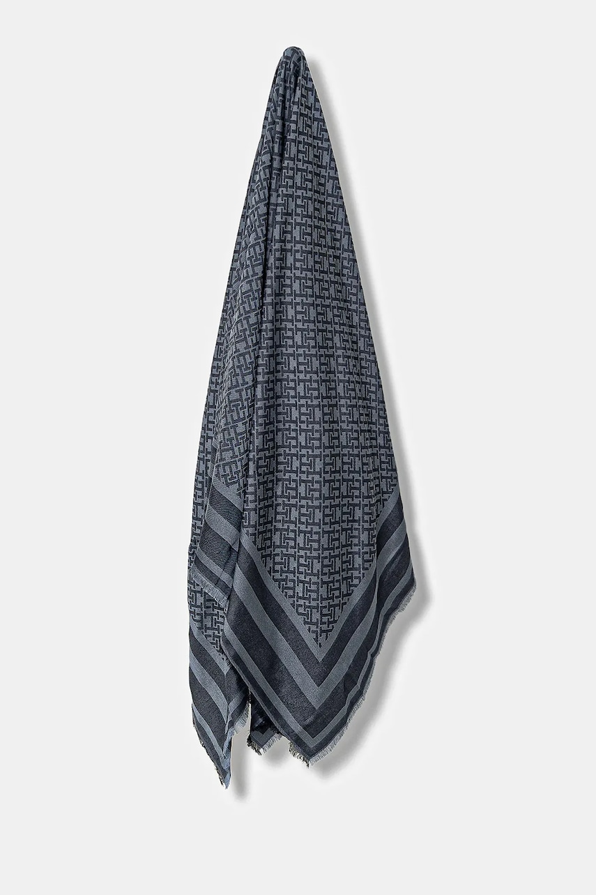 Levně Šátek Tommy Hilfiger dámský, tmavomodrá barva, AW0AW17493