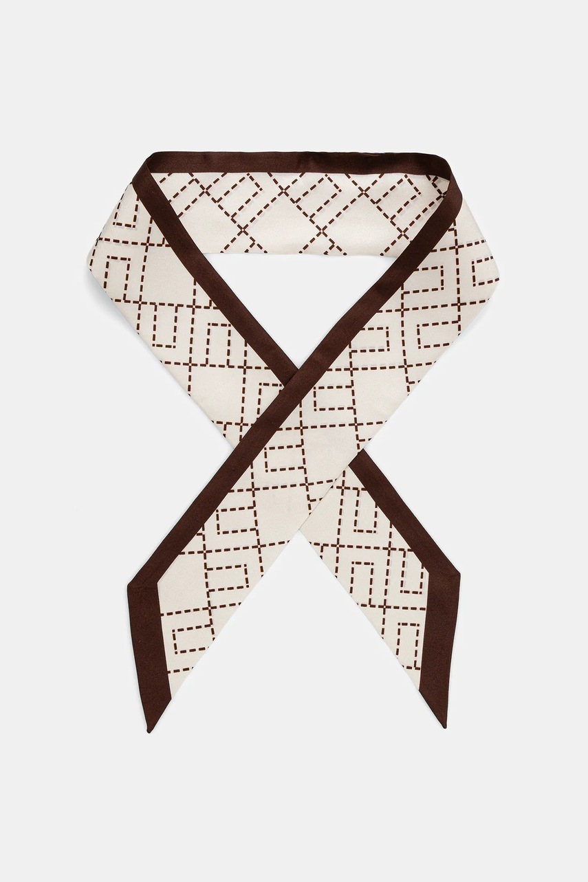 Elisabetta Franchi eșarfă de mătase culoarea negru, cu imprimeu, FO10F56E2